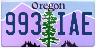 OR license plate 993IAE