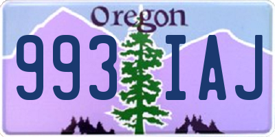 OR license plate 993IAJ