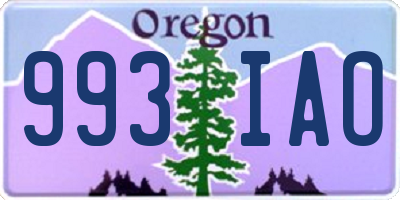 OR license plate 993IAO