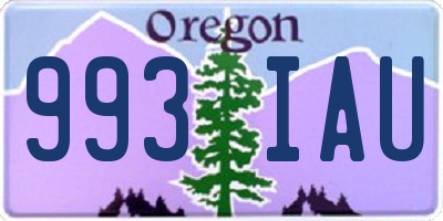 OR license plate 993IAU