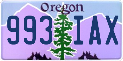 OR license plate 993IAX