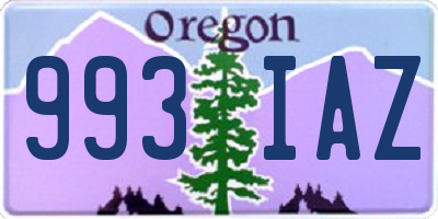 OR license plate 993IAZ