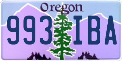 OR license plate 993IBA