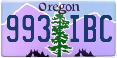 OR license plate 993IBC