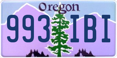OR license plate 993IBI