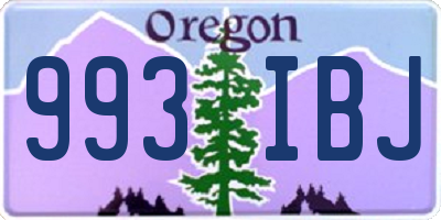 OR license plate 993IBJ