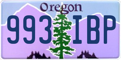 OR license plate 993IBP