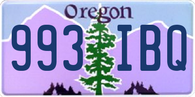 OR license plate 993IBQ