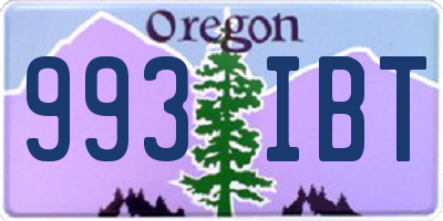 OR license plate 993IBT