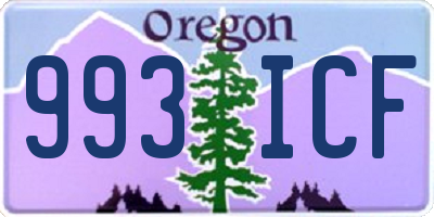 OR license plate 993ICF