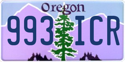 OR license plate 993ICR