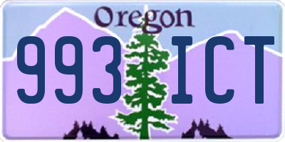 OR license plate 993ICT