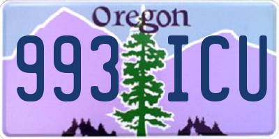 OR license plate 993ICU