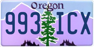 OR license plate 993ICX