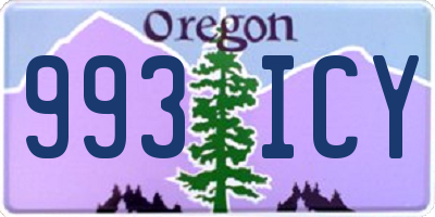 OR license plate 993ICY