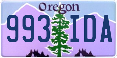 OR license plate 993IDA