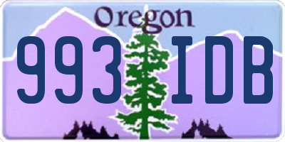 OR license plate 993IDB