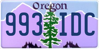 OR license plate 993IDC