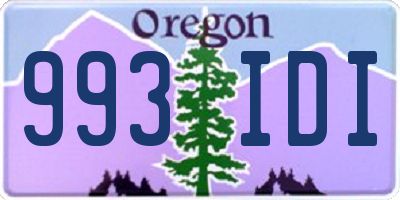 OR license plate 993IDI