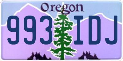 OR license plate 993IDJ