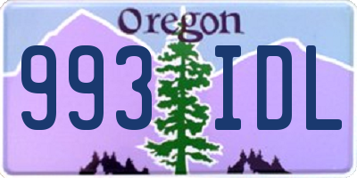 OR license plate 993IDL