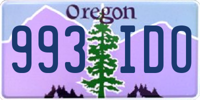 OR license plate 993IDO