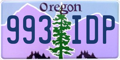 OR license plate 993IDP