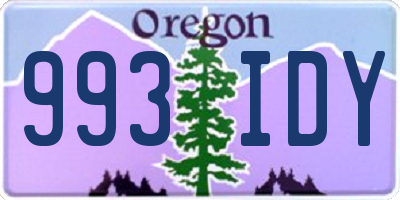 OR license plate 993IDY