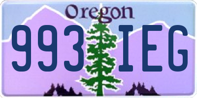 OR license plate 993IEG