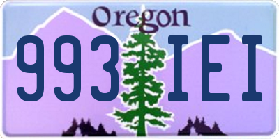 OR license plate 993IEI