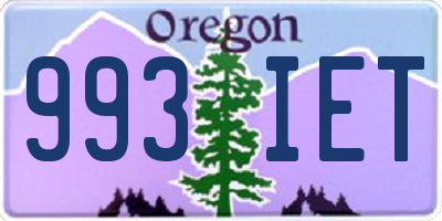 OR license plate 993IET