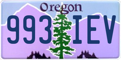 OR license plate 993IEV