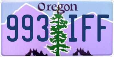 OR license plate 993IFF