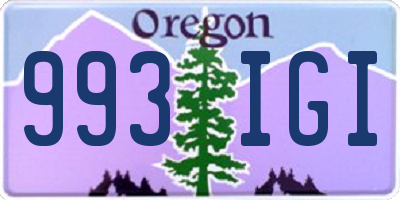 OR license plate 993IGI