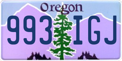 OR license plate 993IGJ