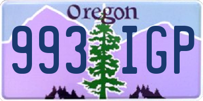 OR license plate 993IGP
