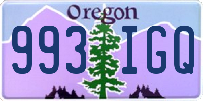 OR license plate 993IGQ