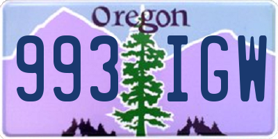 OR license plate 993IGW
