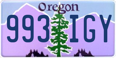 OR license plate 993IGY