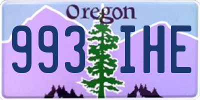 OR license plate 993IHE