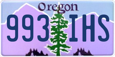 OR license plate 993IHS