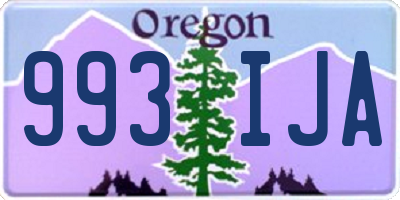 OR license plate 993IJA