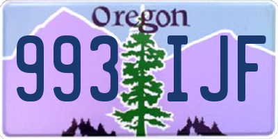 OR license plate 993IJF