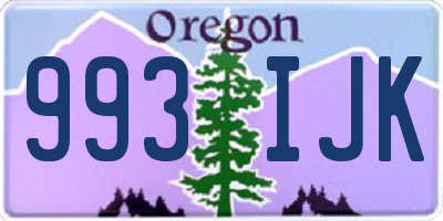 OR license plate 993IJK