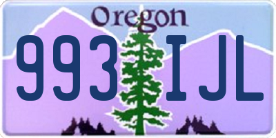 OR license plate 993IJL