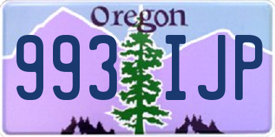 OR license plate 993IJP