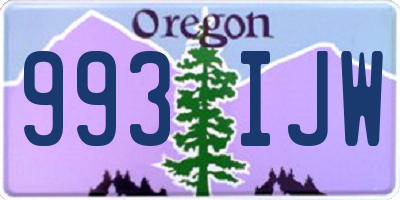 OR license plate 993IJW