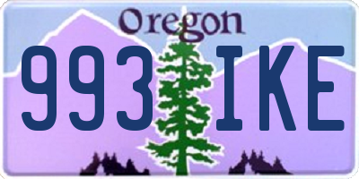 OR license plate 993IKE