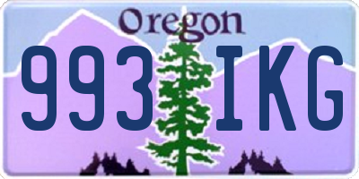 OR license plate 993IKG