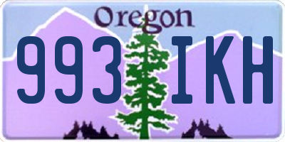 OR license plate 993IKH